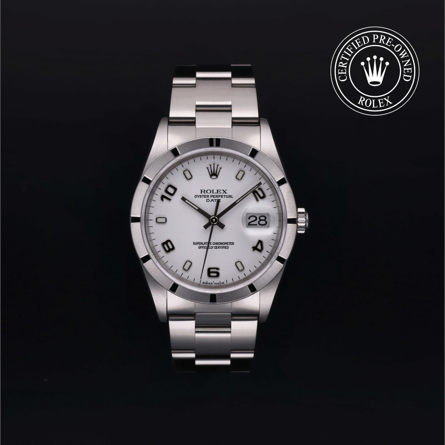 Rolex Certified Pre Owned Oyster Perpetual Date 34 in Oystersteel 15210 Chronora